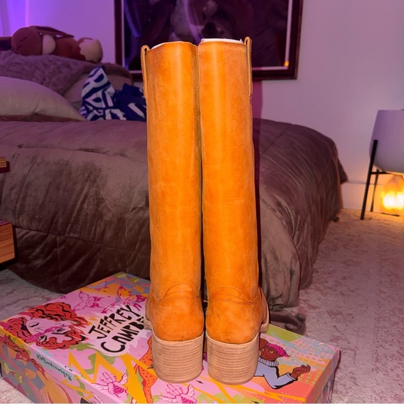 JEFFREY CAMPBELL Reflect-Hi Frye Campus Camel Brown Knee-High Leather Boots 8 - Picture 7 of 13